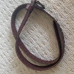 Leather brown waist belt
